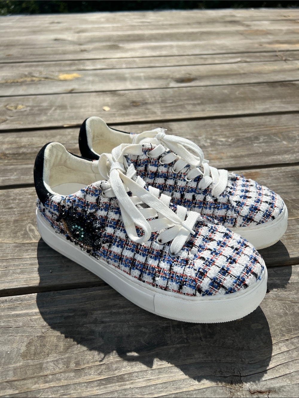 Kurt Geiger London Tweed Laney Eye Sneaker SZ 40/ US 9